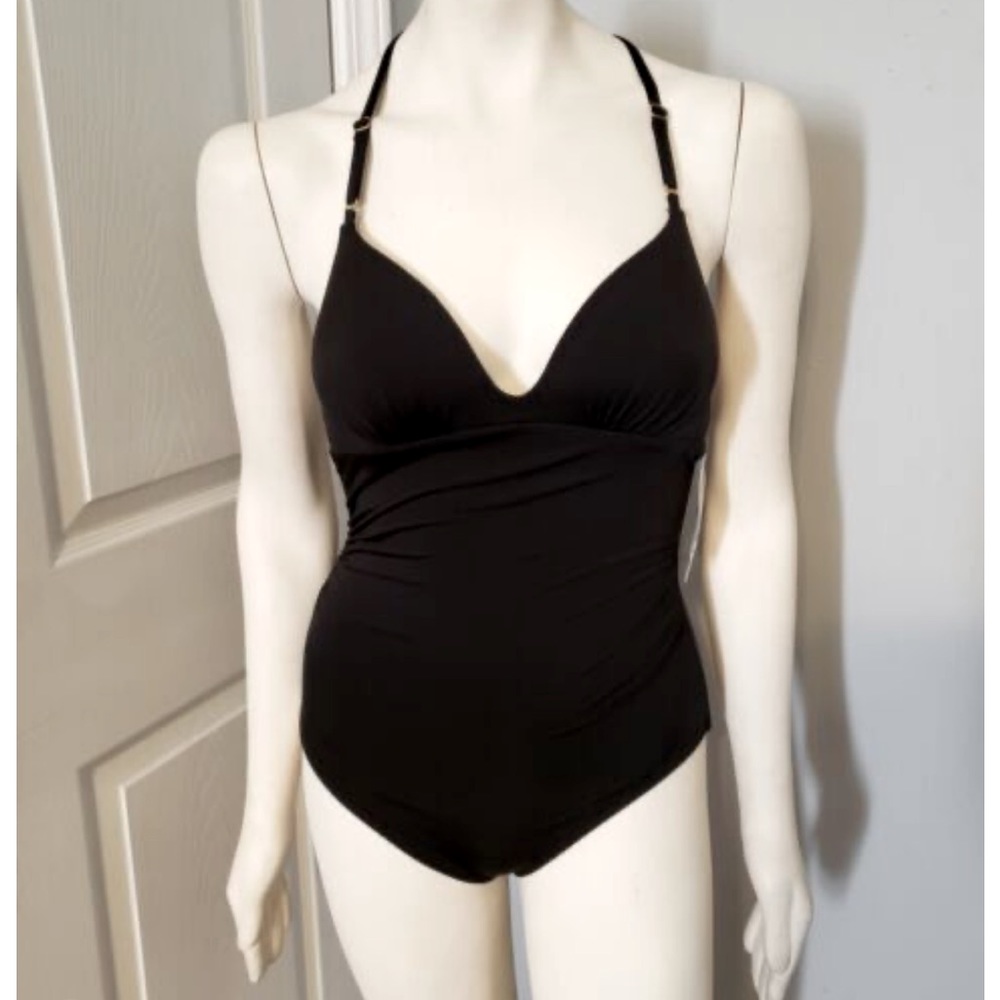 Athleta AquaLuxe One Piece Black Swimsuit